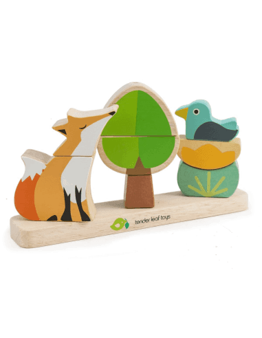 Jouet empilable aimanté petit renard en bois