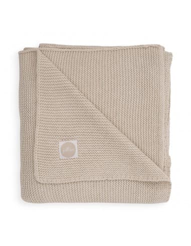 Couverture en maille tricotée Beige Nougat 75x100cm Basic Beige
