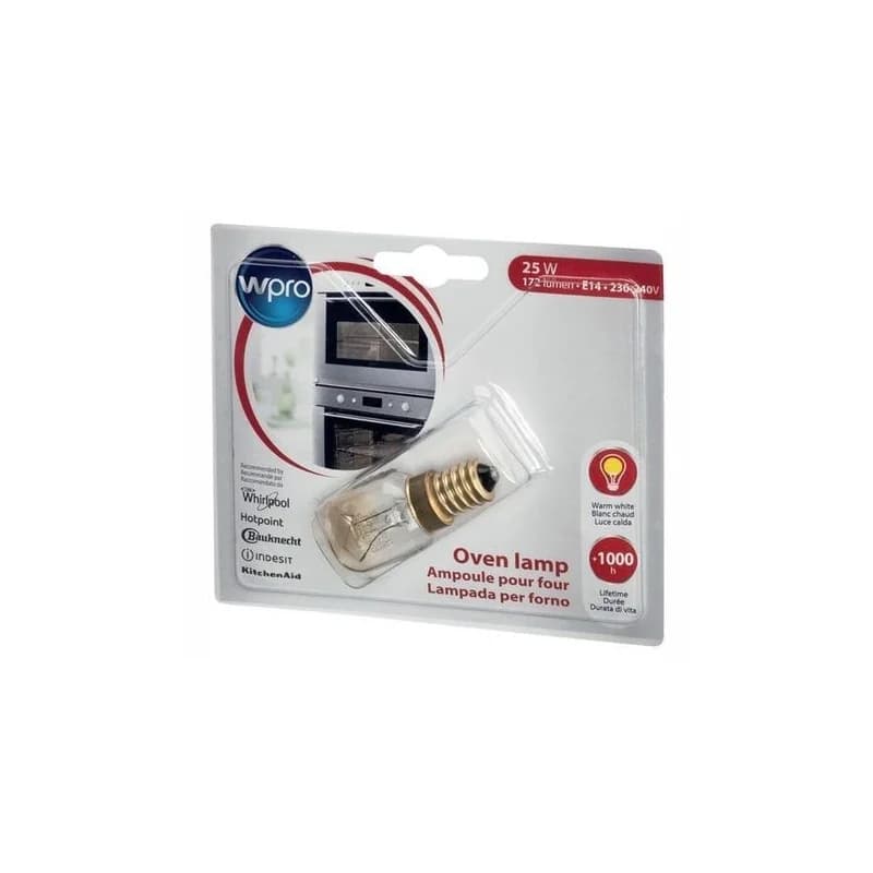 Lampe de four - 25W-230V-E14 / 300°C Whirlpool 484000008842 (Pièce d'origine) Whirlpool