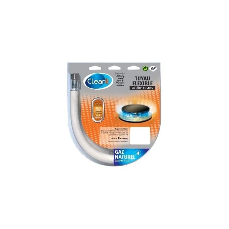Tuyau gaz naturel garantie 10ans pour Table et cuisiniere gaz Brandt 75S2698 (pièce d'origine) CLEARIT