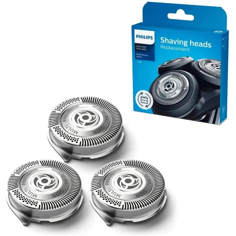 Lot de 3 Têtes de rasoir confortables pour tondeuse PHILIPS SH50/50 Série 5000 HQ850 (pièce d'origine) PHILIPS