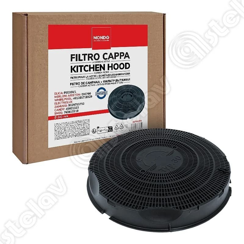 Filtre à charbon actif rond (x1) pour hotte Type : 30 (Pièce compatible) Hotpoint-ARISTON