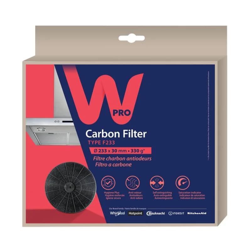 Filtre à charbon actif Type F233 pour hotte Whirlpool - Indesit (Pièce d'origine) Whirlpool