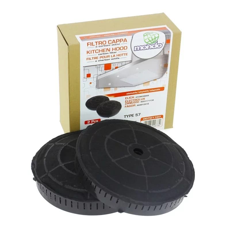 Filtres à charbon actif modèle Type 57 pour hotte elica elica - Pièce d'origine