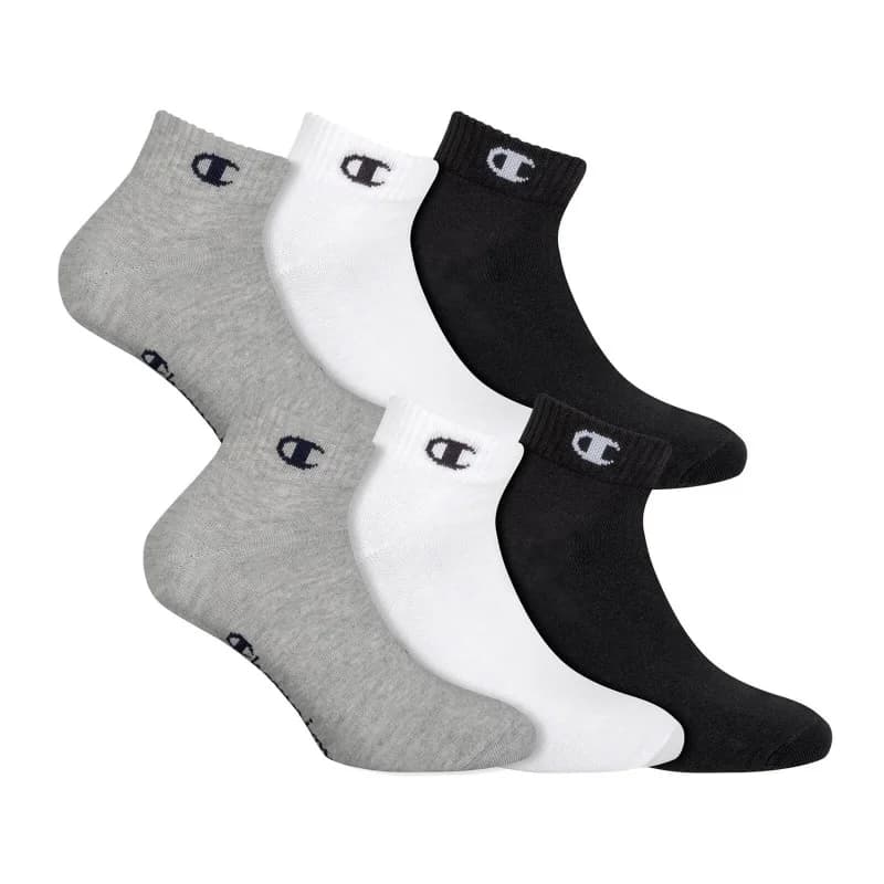 Champion - Lot de 3 Paires de Chaussettes Quarter Legacy 35-38 Bleu Marine Blanc Gris