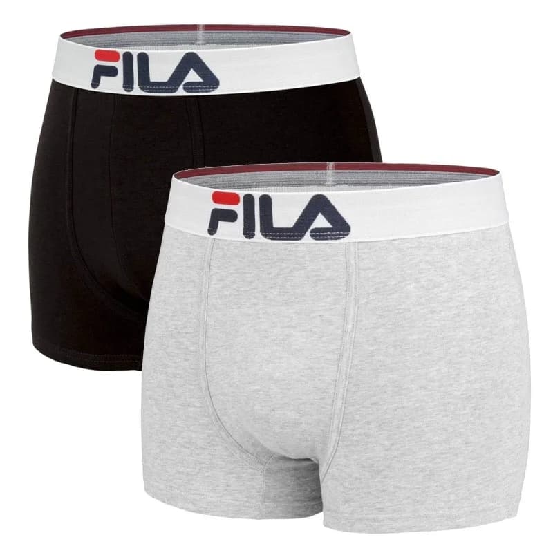 Fila - Lot de 2 Boxers Homme Coton S FILA 6042 Noir/Gris