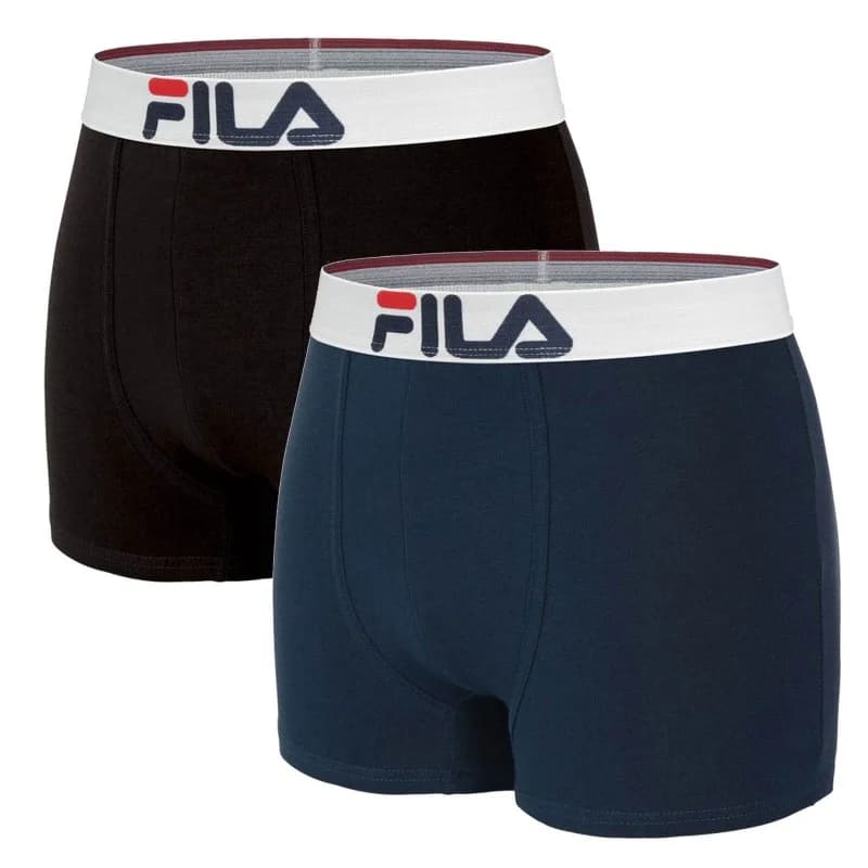 Fila - Lot de 2 Boxers Homme Coton S FILA 6042 Noir/Navy