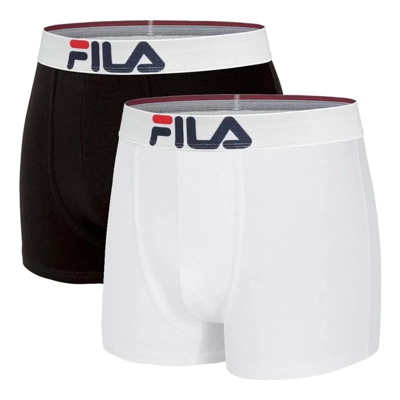 Fila - Lot de 2 Boxers Homme Coton XL FILA 6042 Noir/Blanc