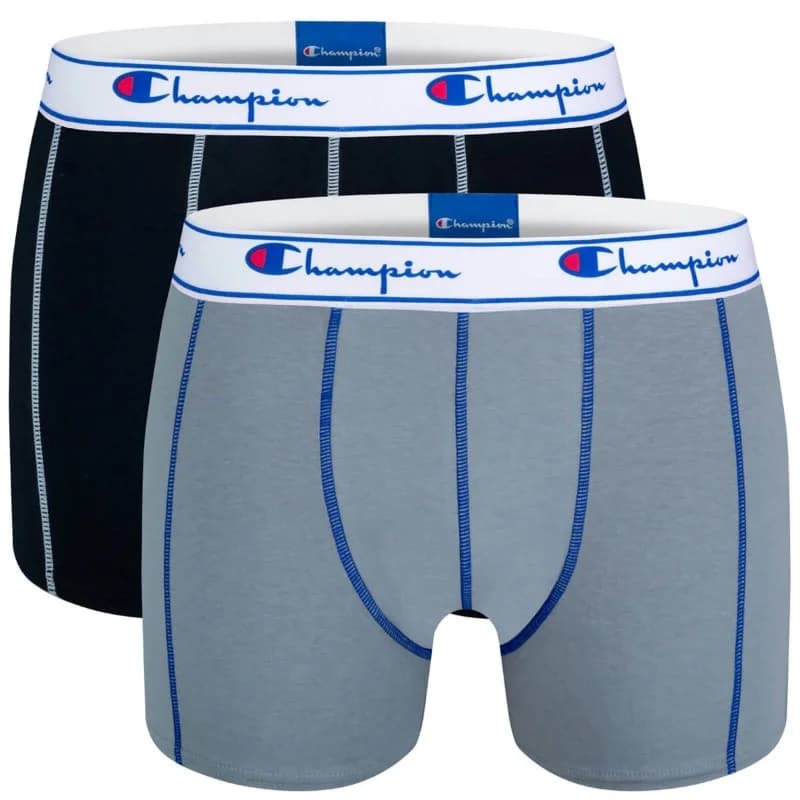 Champion - Lot de 2 Boxers Coton Homme XXL Gris