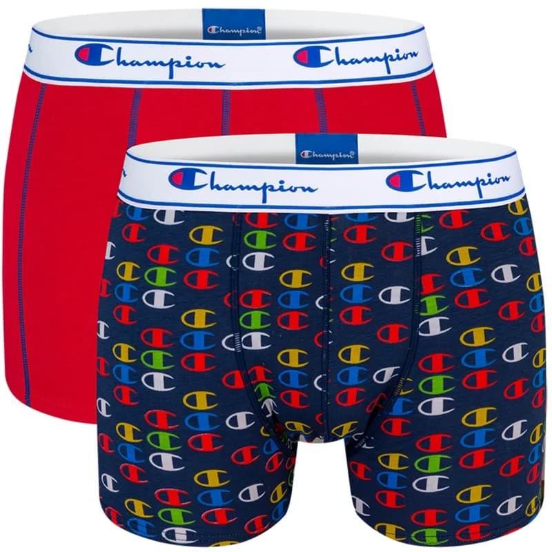 Champion - Lot de 2 Boxers Coton Homme M Multicouleur