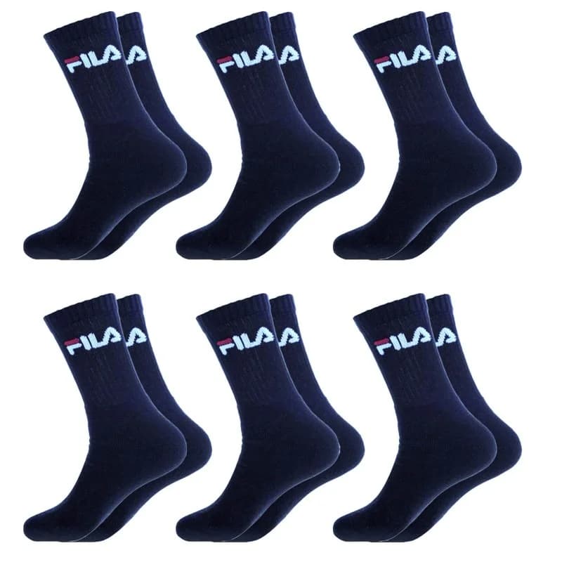 Fila - Lot de 6 paires de chaussettes de Sport Crew Bleu Marine 39-42
