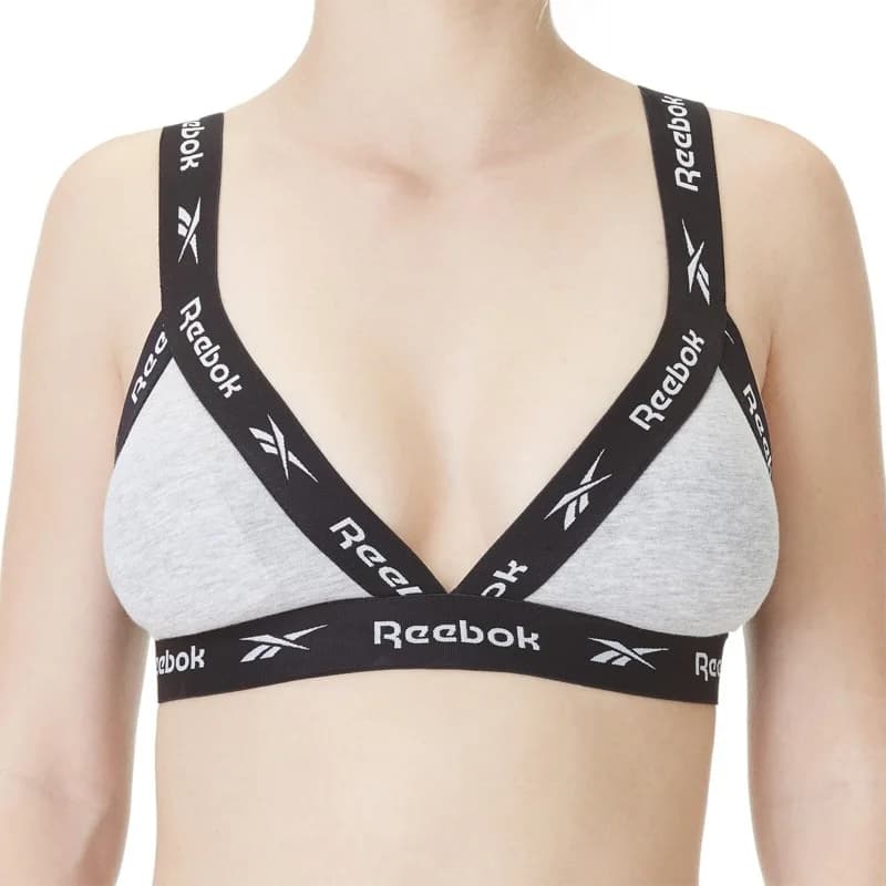 Reebok - Brassière Coton Triangle avec pads amovibles M Gris