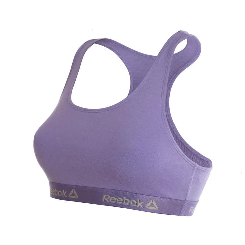 Reebok - Brassière Sport Crop Top Coton L Violet