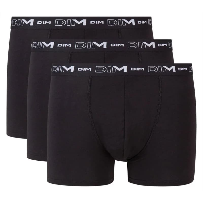 Dim - Lot de 3 Boxers Homme Coton Stretch L Noir/Noir/Noir