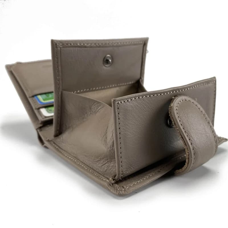 Elephant d'Or - Porte Monnaie Carte et Billet en cuir Taupe