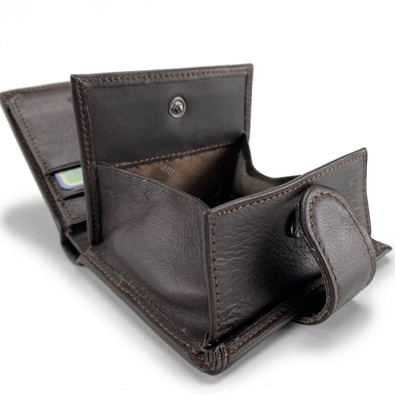 Elephant d'Or - Porte Monnaie Carte et Billet en cuir Marron