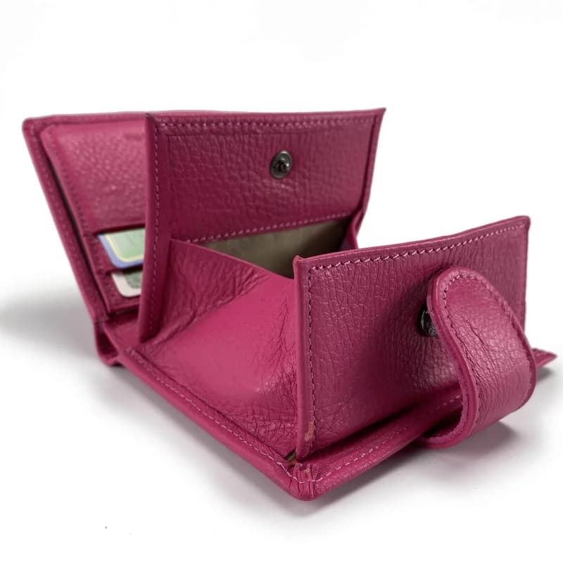 Elephant d'Or - Porte Monnaie Carte et Billet en cuir Rose