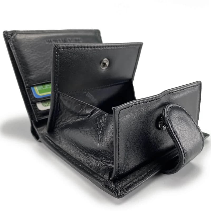 Elephant d'Or - Porte Monnaie Carte et Billet en cuir Noir