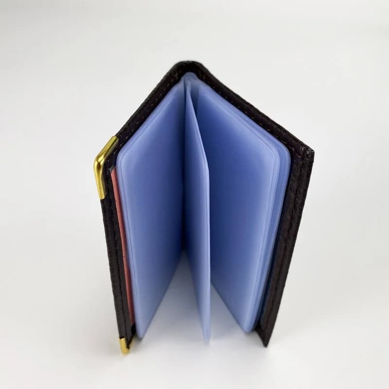 French Market - Pochette Cuir Porte-Carte de Visite ou CB (22 Feuilles Vertical) Noir