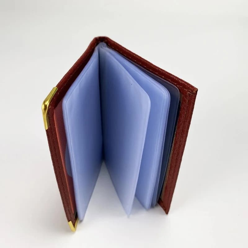 French Market - Pochette Cuir Porte-Carte de Visite ou CB (22 Feuilles Vertical) Camel