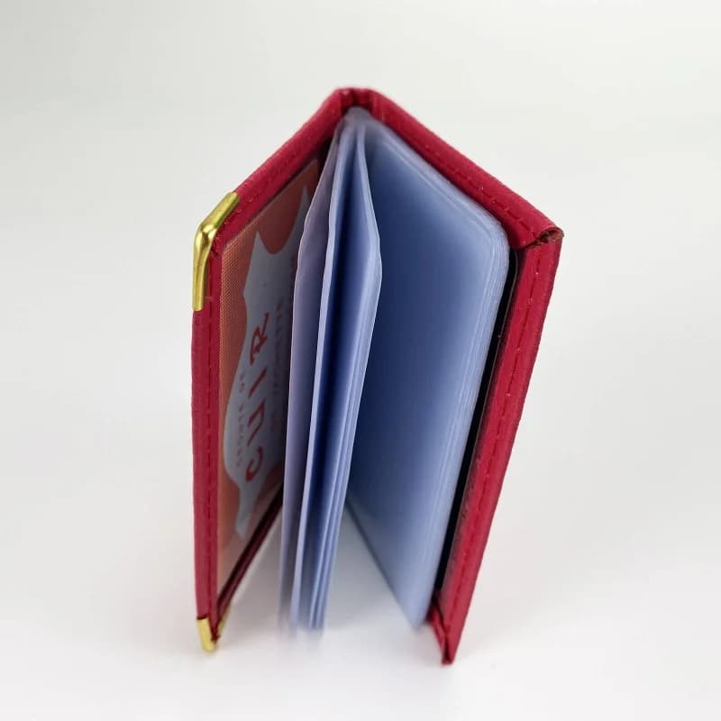 French Market - Pochette Cuir Porte-Carte de Visite ou CB (22 Feuilles Vertical) Rose