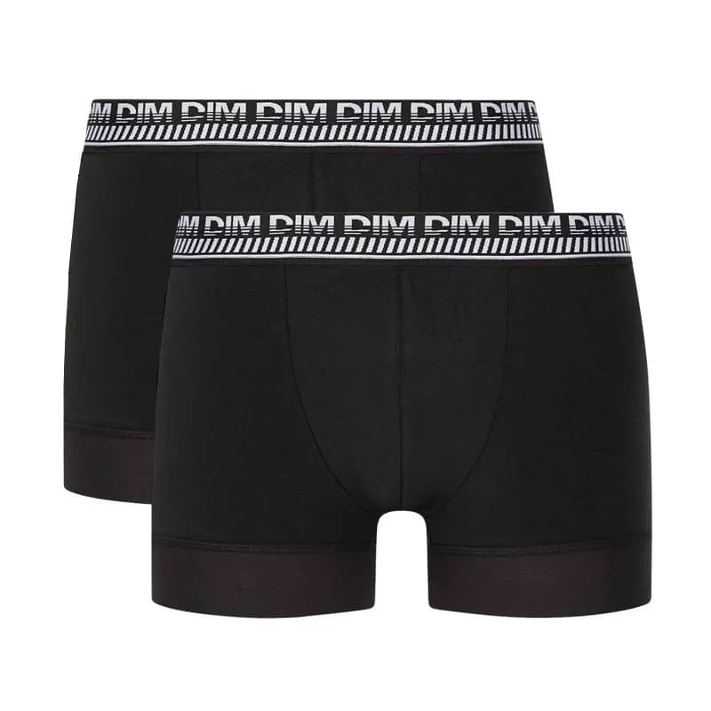 Dim - Lot de 2 Boxers Homme Coton "Stay & Fit" XXL Noir