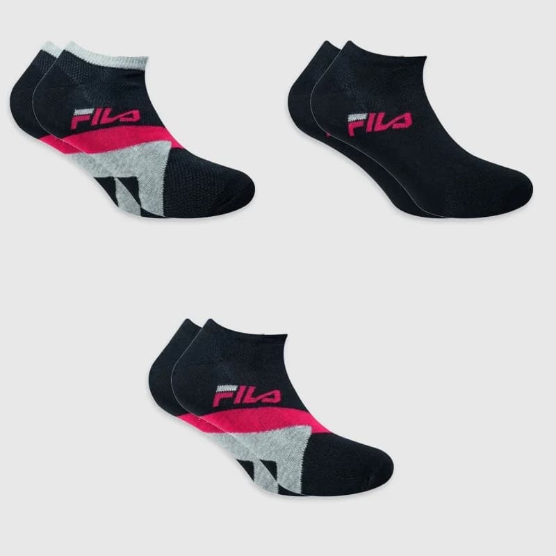 Fila - Lot de 3 Paires de Chaussettes Tiges Courtes Noir 39-42