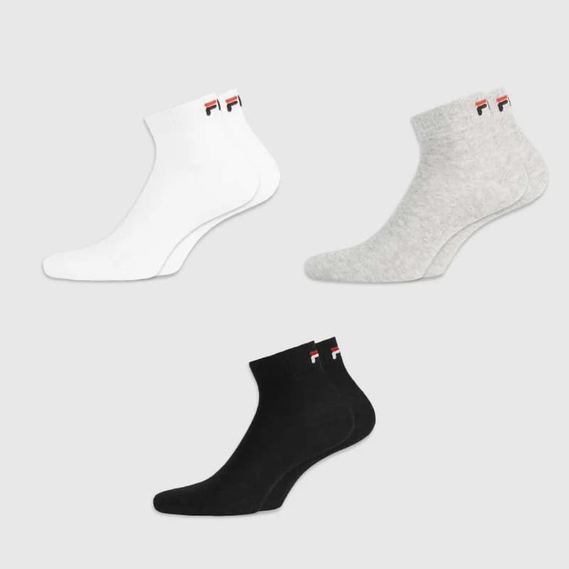 Fila - Lot de 3 Paires de Chaussettes Quarter 43-46 Multicouleur