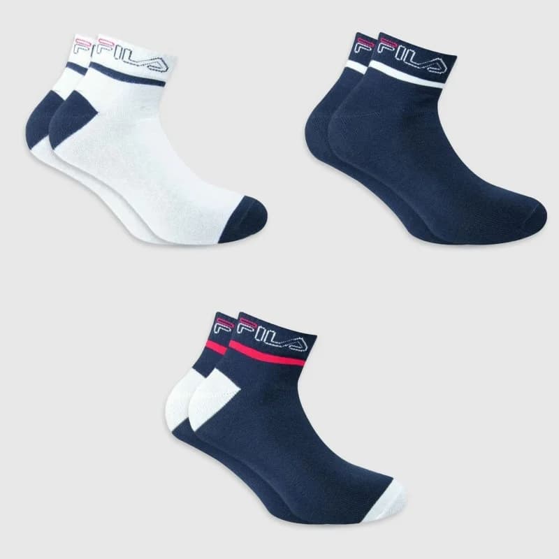 Fila - Lot de 3 Paires de Chaussettes Coton Quarter "Colors" 43-46 Multicouleur