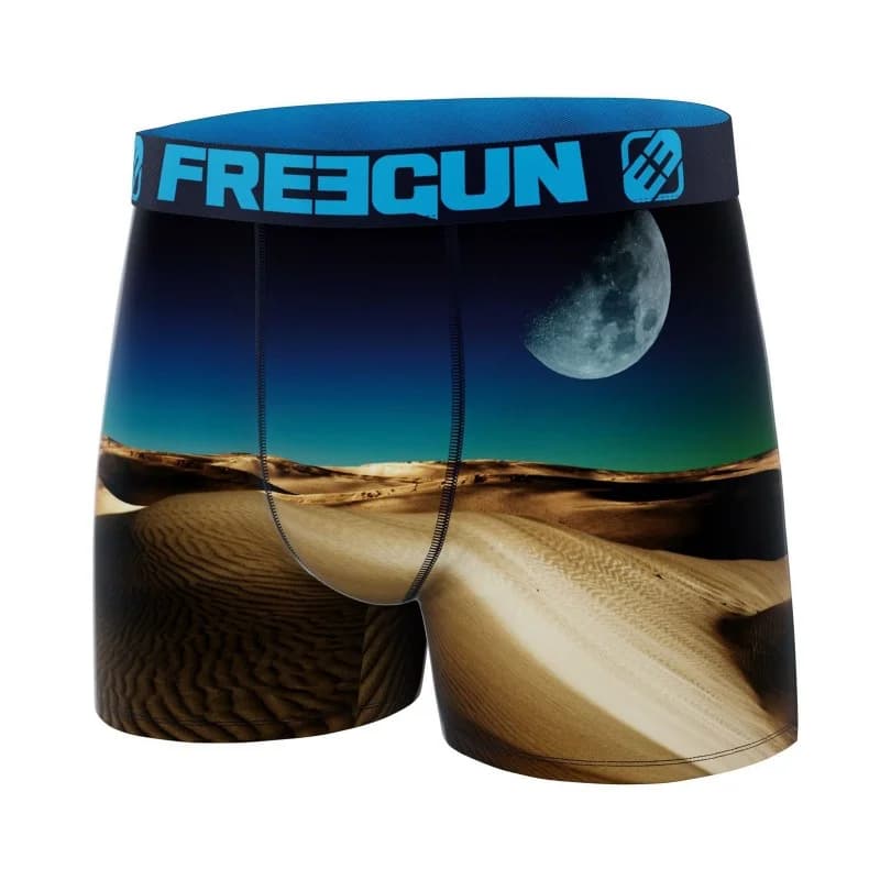 Freegun - Boxer Homme Microfibre Recyclé "Paysage 3" XL Bleu