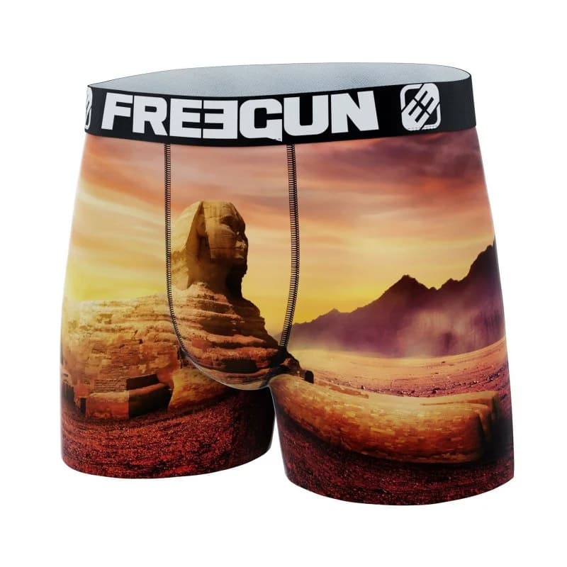 Freegun - Boxer Homme Microfibre Recyclé "Paysage 3" XL Jaune