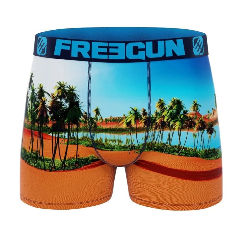 Freegun - Boxer Homme Microfibre Recyclé "Paysage 3" XL Vert