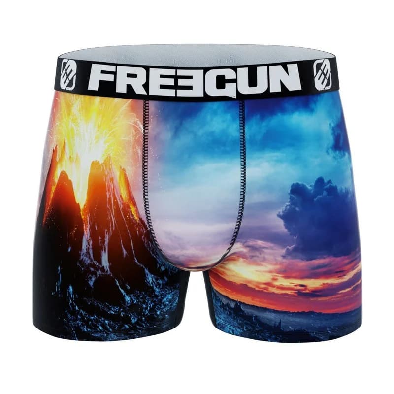Freegun - Boxer Homme Microfibre Recyclé "Paysage 3" XXL Multicouleur