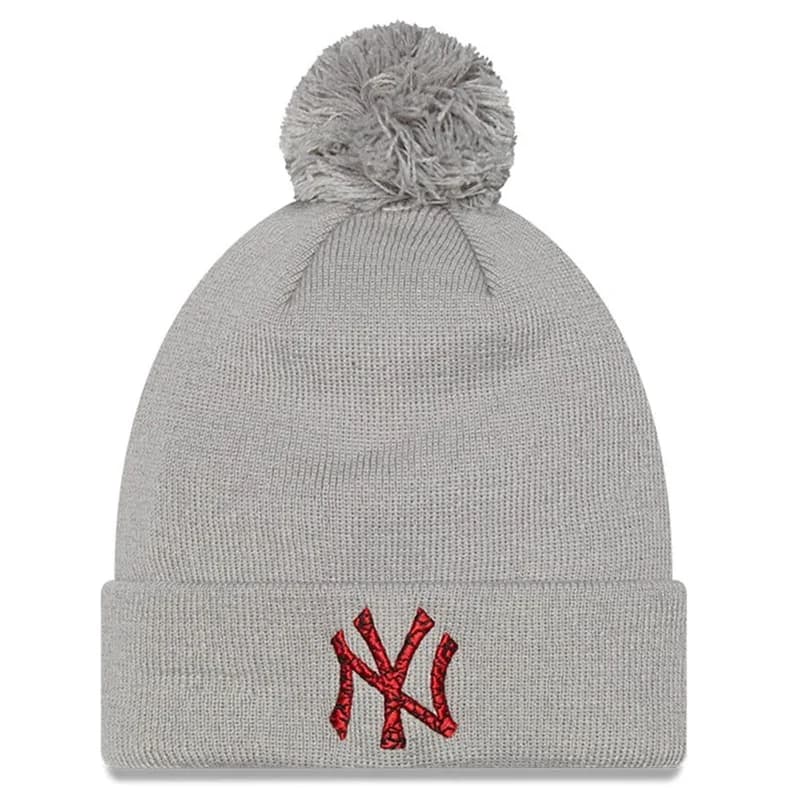 New Era - Bonnet à Pompom NY Yankees Infill Gris Taille Unique