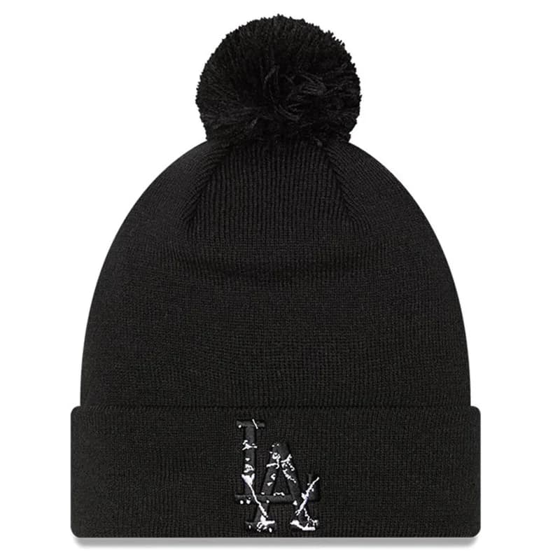 New Era - Bonnet à Pompom Los Angeles Dodgers Infill Noir Taille Unique