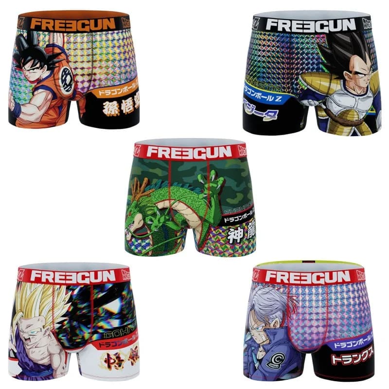 Freegun - Lot de 5 Boxers Homme Dragon Ball Z L Rouge
