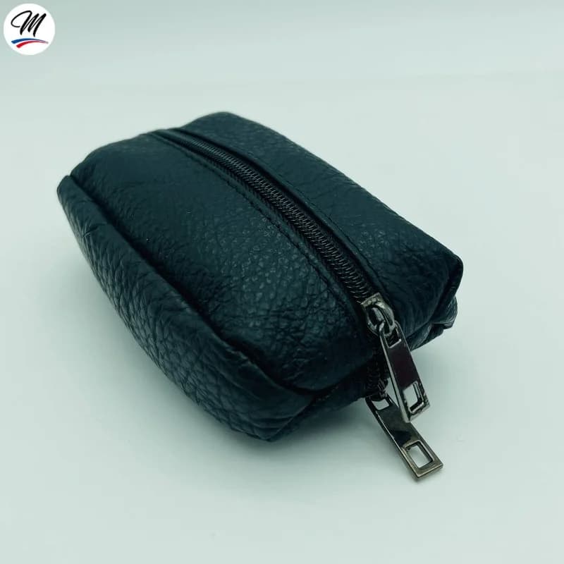 Elephant d'Or - Porte Monnaie Cuir - Grain de Café Noir