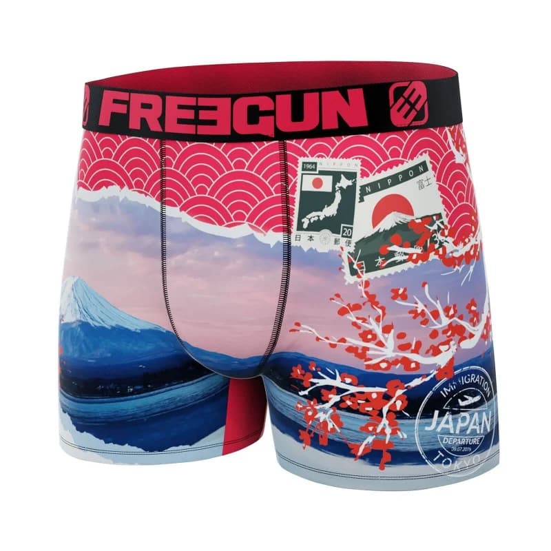 Freegun - Boxer Homme Microfibre Recyclé "Paysage du Monde" XXL Rose