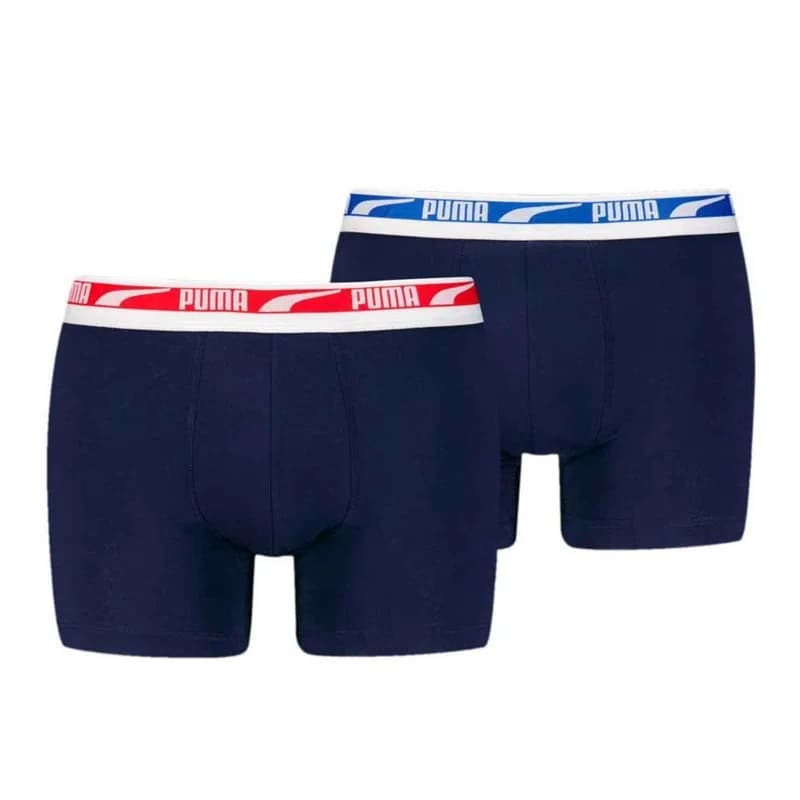 PUMA - Pack de 2 Boxers Homme Coton "Everyday Multi Logo" S Navy Combo