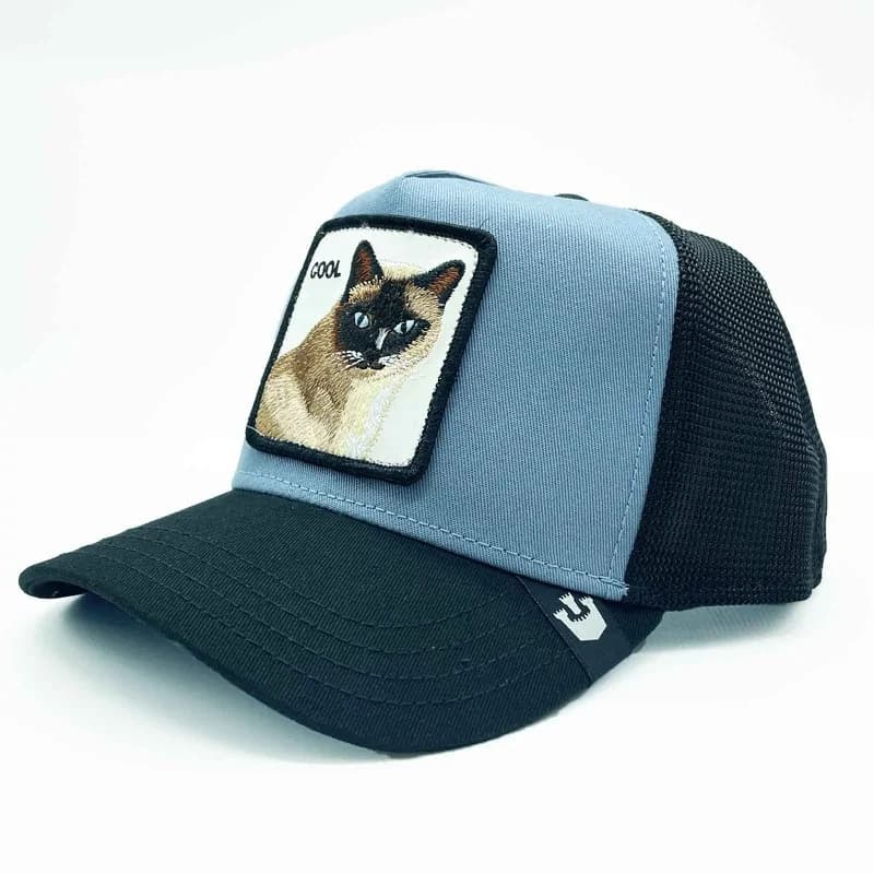 Goorin Bros - Casquette Trucker Chat "Cool Cat" Bleu Taille Unique