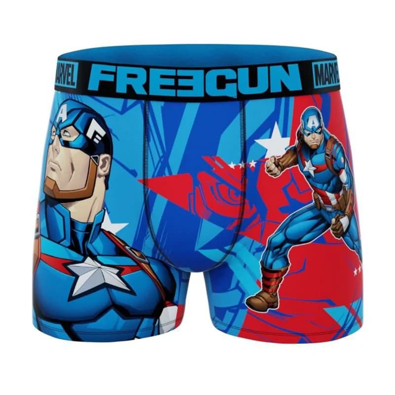 Freegun - Boxer Homme Marvel Captain America S Bleu