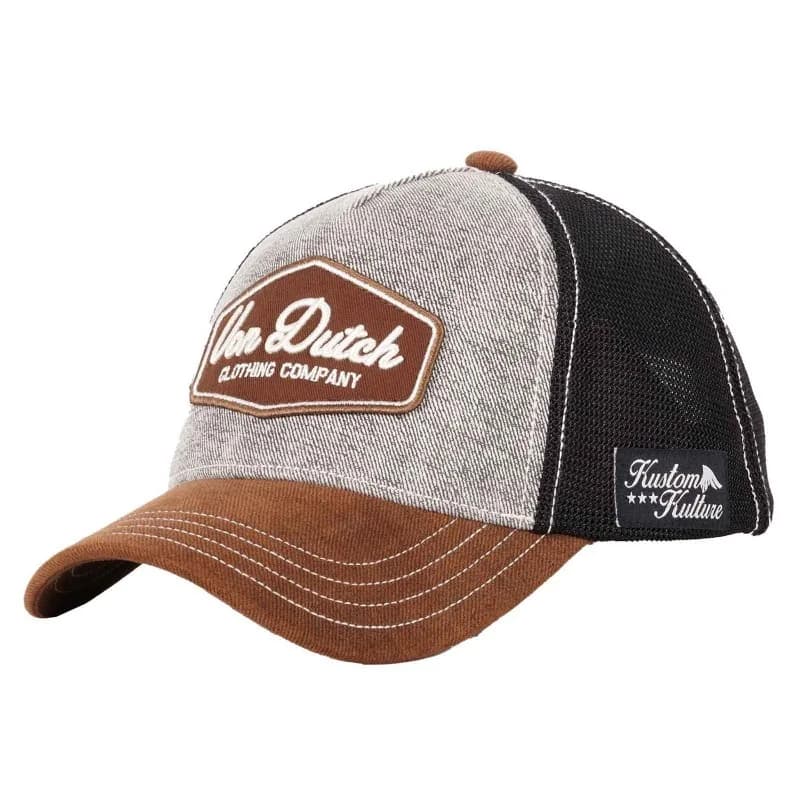 Von Dutch - Casquette Trucker Suedine "LEA" Marron Taille Unique