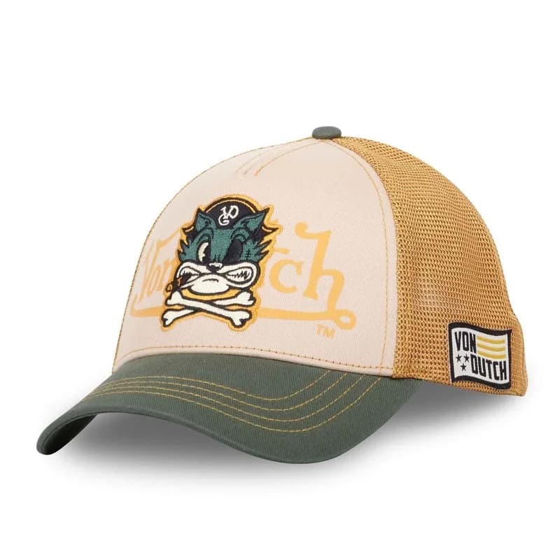 Von Dutch - Casquette Trucker "Pirate Cat" Jaune Taille Unique