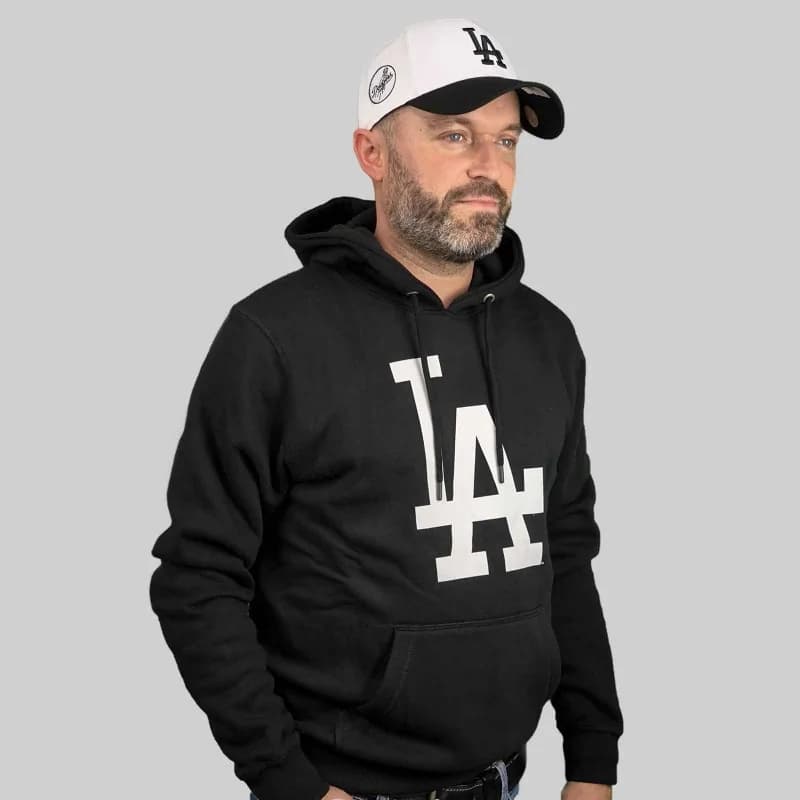 '47 Brand - Sweat Hoodie MLB Los Angeles Dodgers Imprintbaker Burnside L Noir