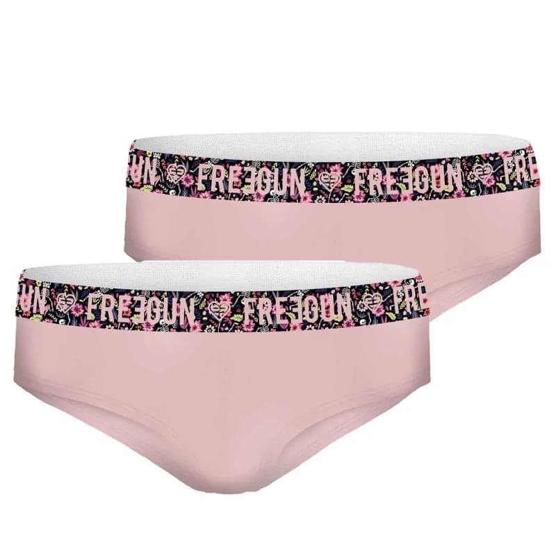 Freegun - Lot de 2 Boxers Fille en Coton 6-8 ans Rose