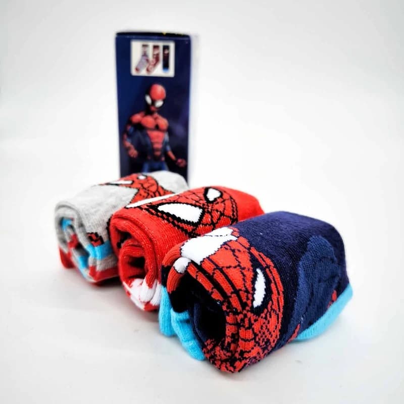 French Market - Lot de 3 Chaussettes Garçon Spider-Man "Special Noel" Bleu 31-34