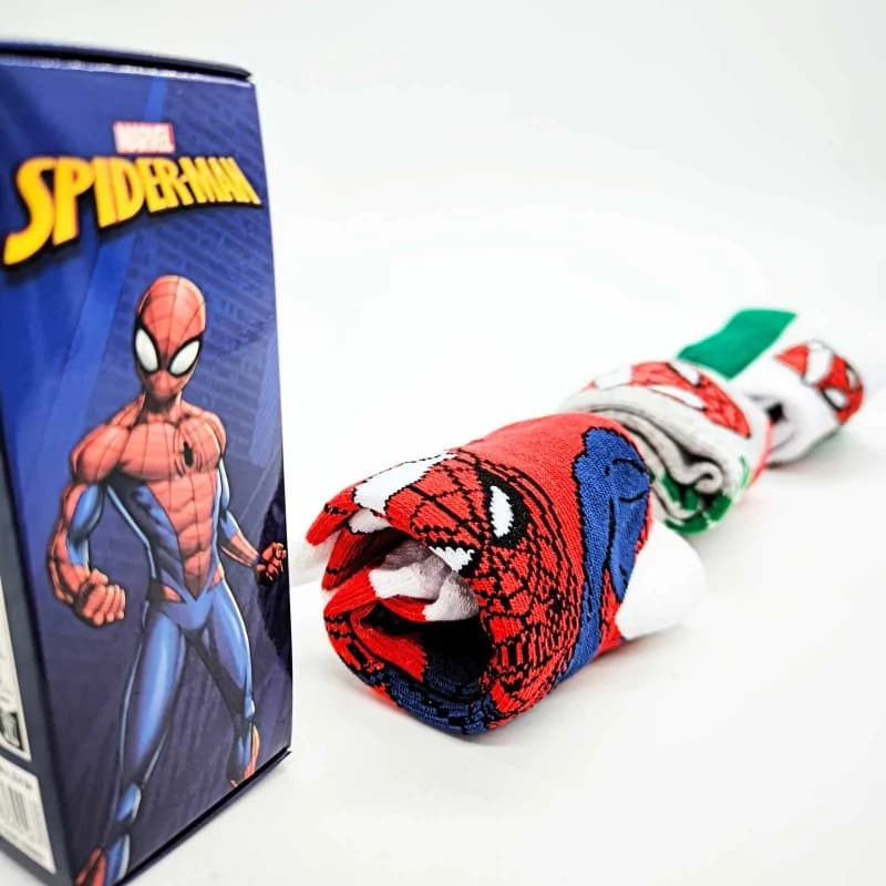 French Market - Lot de 3 Chaussettes Garçon Spider-Man "Special Noel" Rouge 31-34