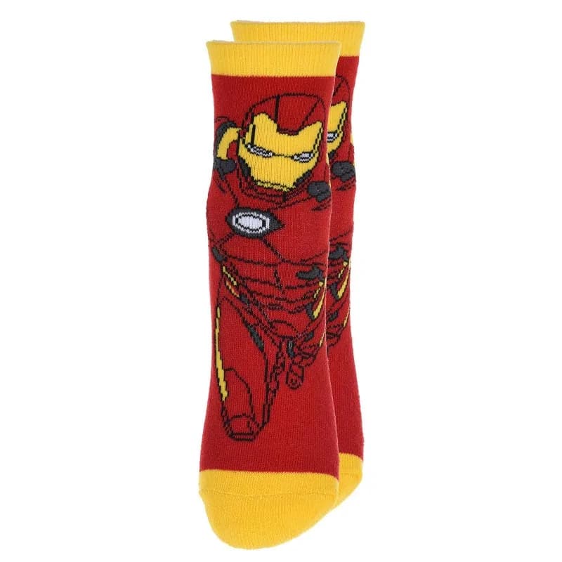 French Market - MARVEL Paire de Chaussettes Antidérapantes Garçon "Avengers" Rouge 31-34