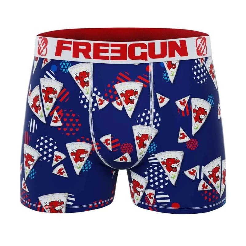 Freegun - Boxer Homme Microfibre "La Vache qui rit 2" XXL Bleu