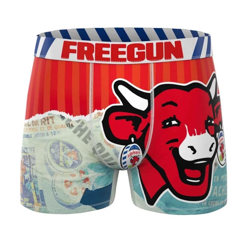 Freegun - Boxer Homme Microfibre "La Vache qui rit 2" XXL Multicouleur